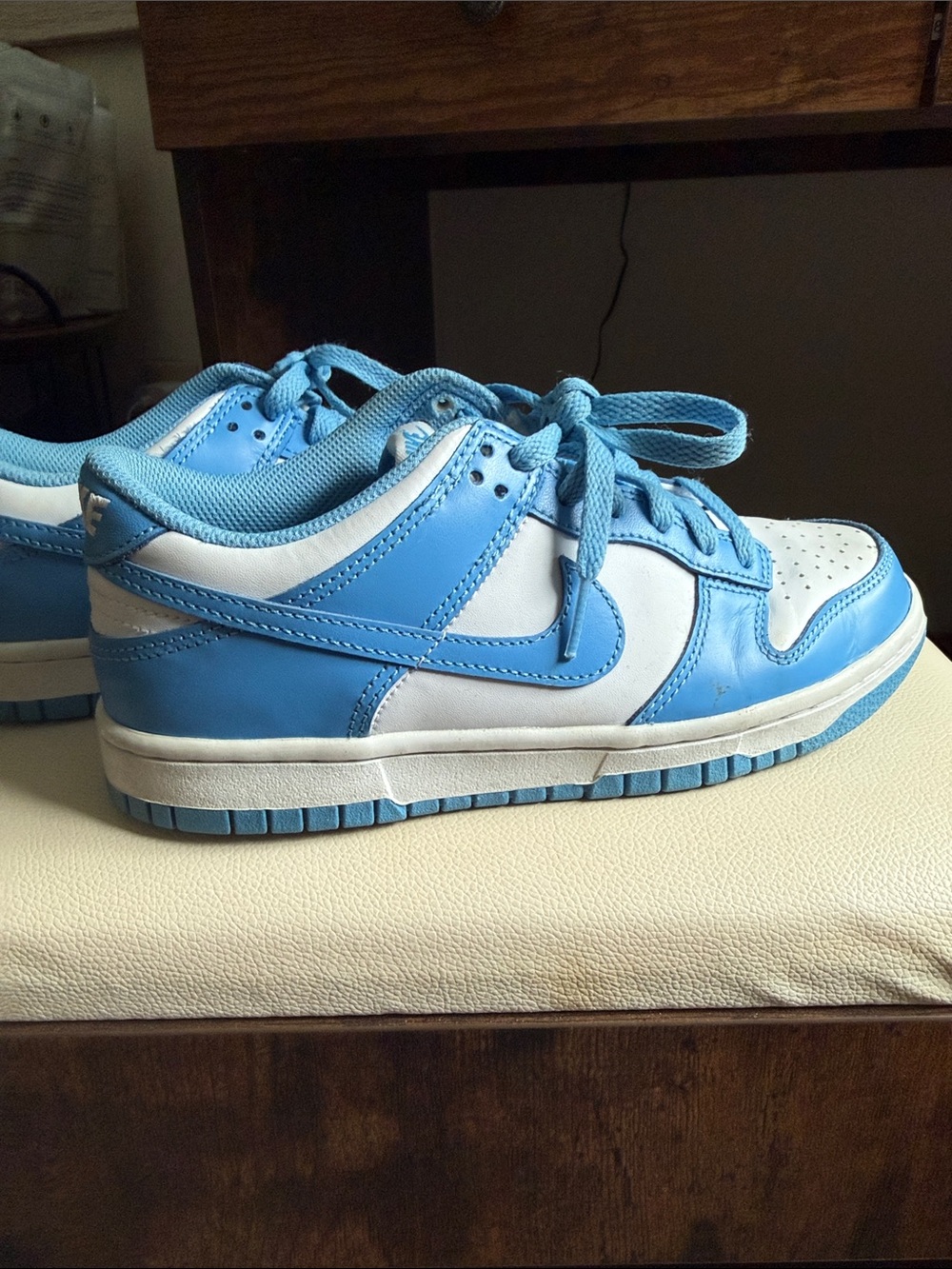 Nike Kids Low-Top Sneakers in Sky Blue and White